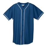 Wicking Mesh Button Front Jersey With Braid Trim